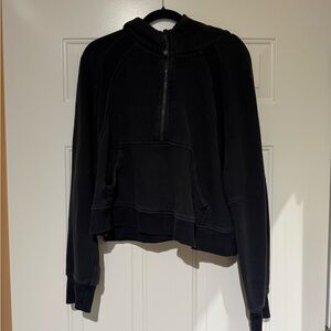 Lululemon Black Cropped Half-Zip Hoodie